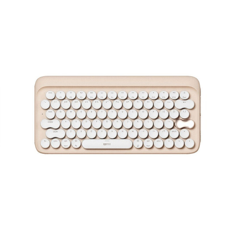 Beige and white keyboard on a white background