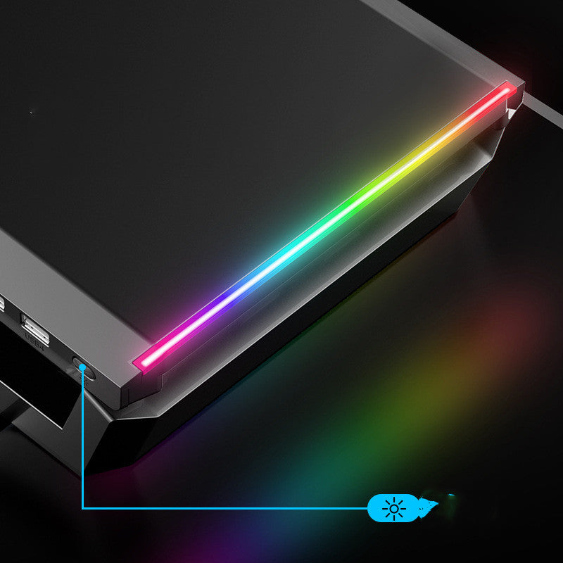 Gaming laptop with RGB lighting on a dark background