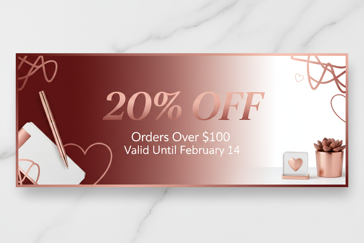 20% off until Feb 14 on orders over $100