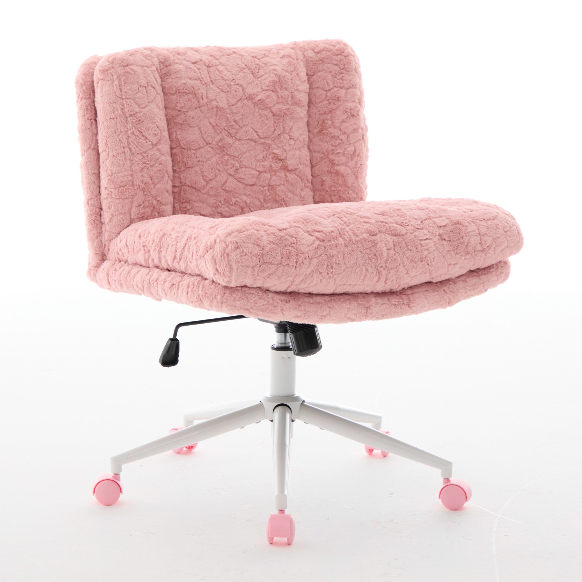 Pink textured office chair on a white background