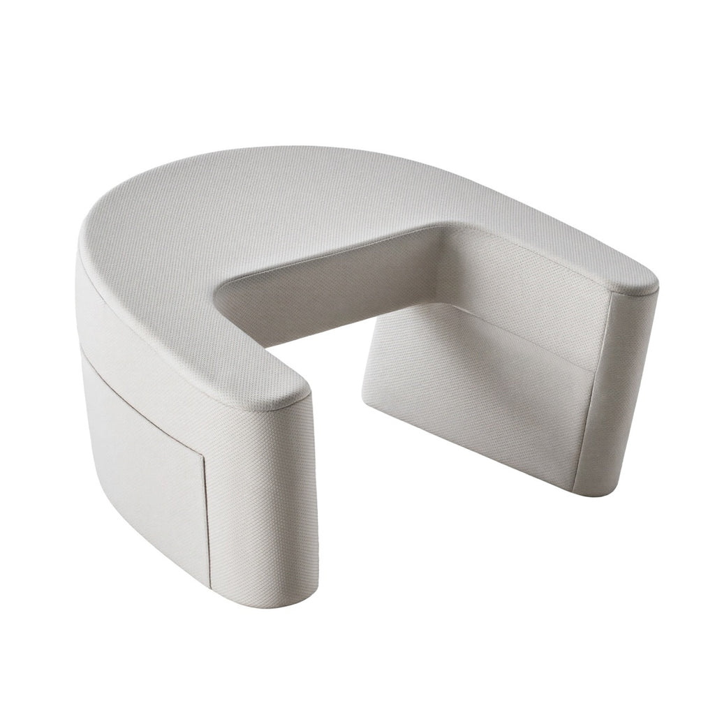 White foam seat with a U-shaped design on a white background