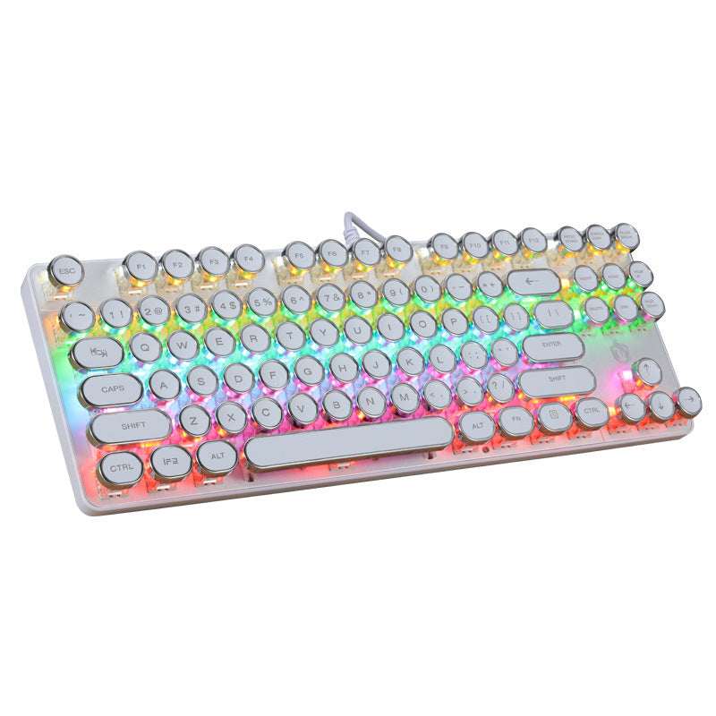 Keyboard with colorful backlighting on a white background