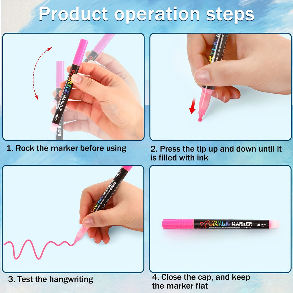 Step-by-step guide on how to use a marker with text instructions.