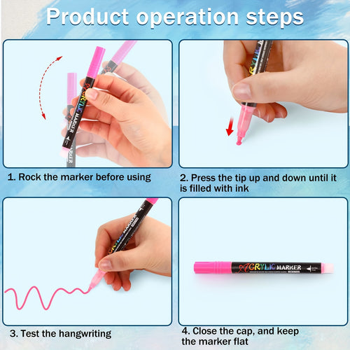 Step-by-step guide on how to use a marker with text instructions.