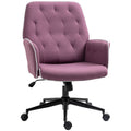 Purple office chair with tufted backrest on a white background