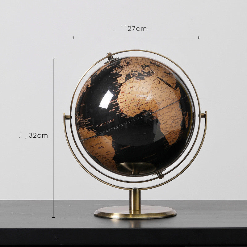 World globe with measurements on a white background