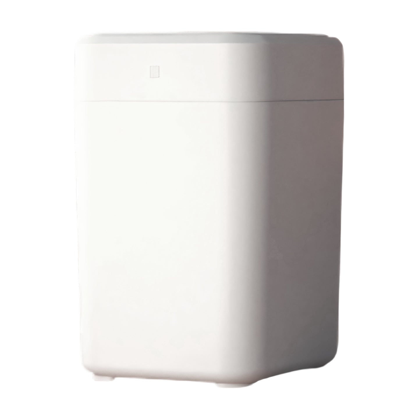 Silver rectangular object on a white background