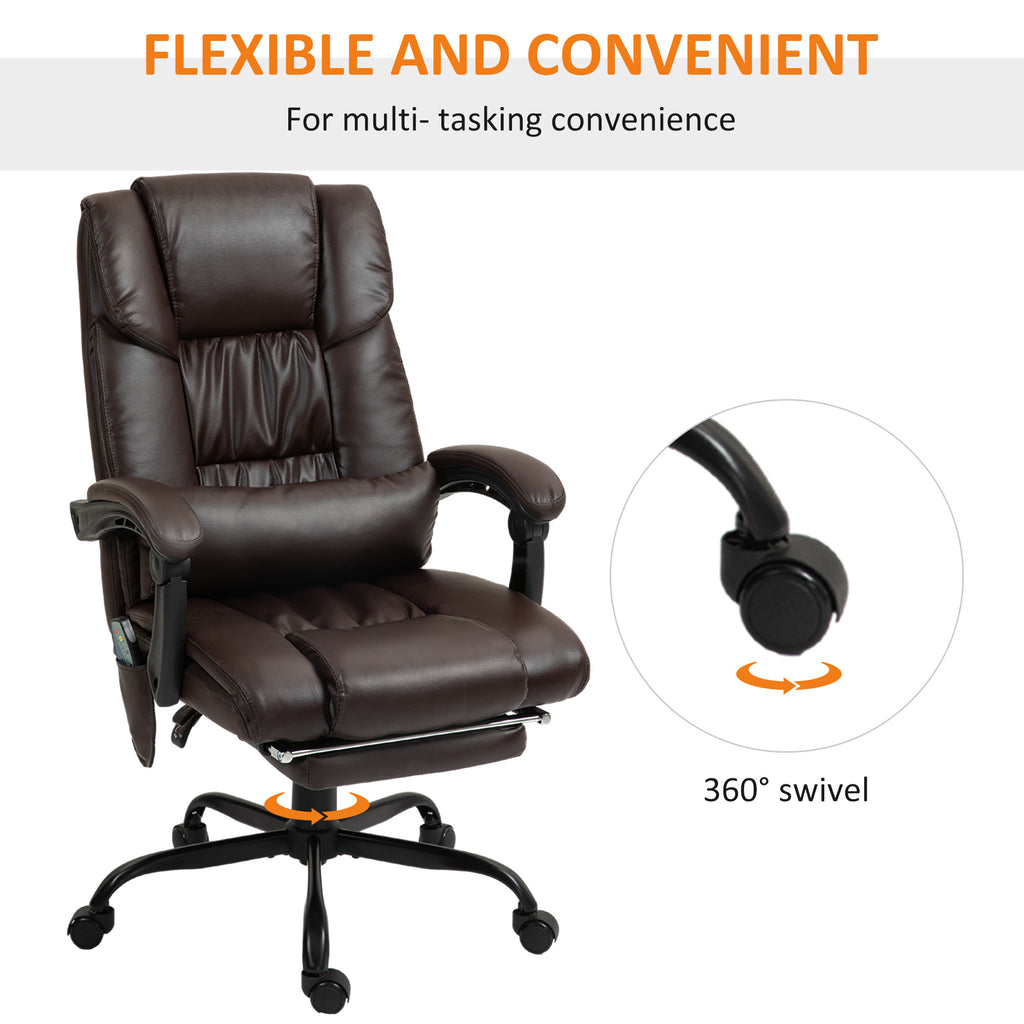 Brown office chair with 360-degree swivel feature on a white background