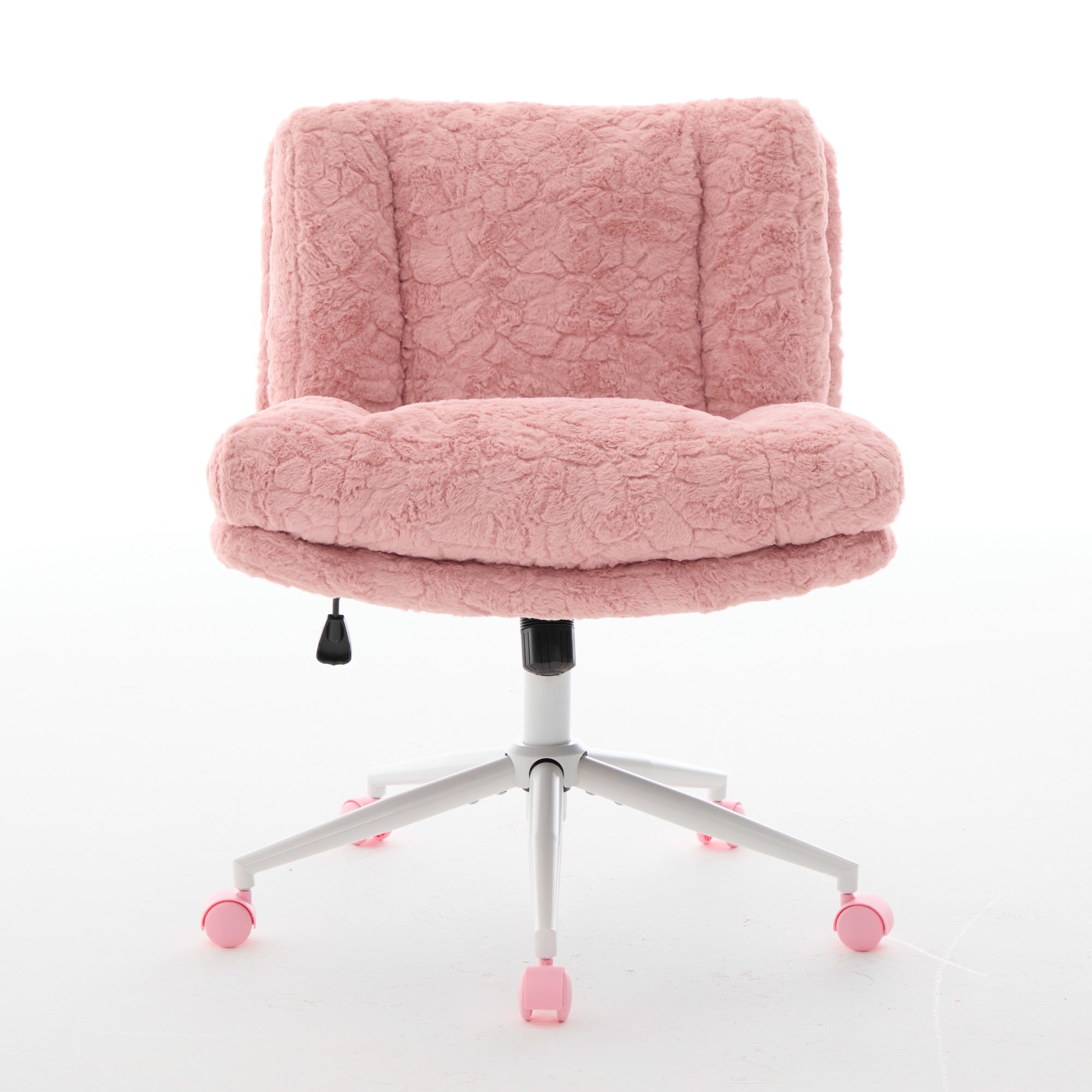 Pink textured office chair on a white background