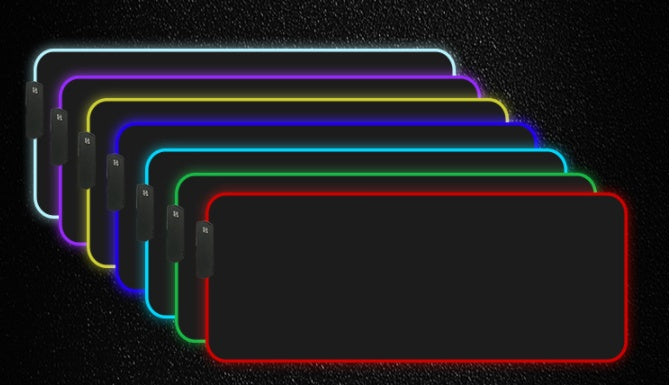 Set of RGB lighting strips in various colors on a black background
