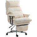 Beige recliner chair with wheels on a white background