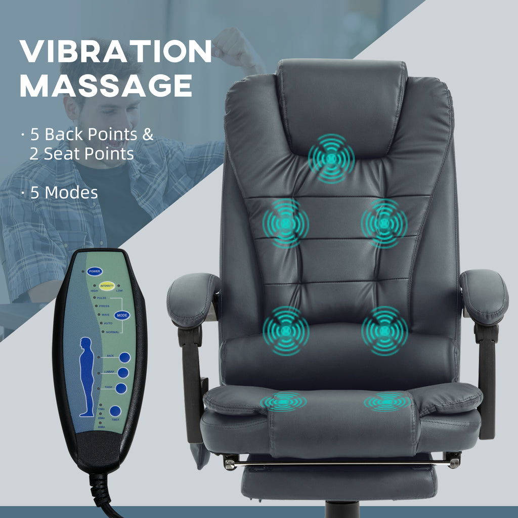 Massage chair with vibration points and control panel on a light gray background