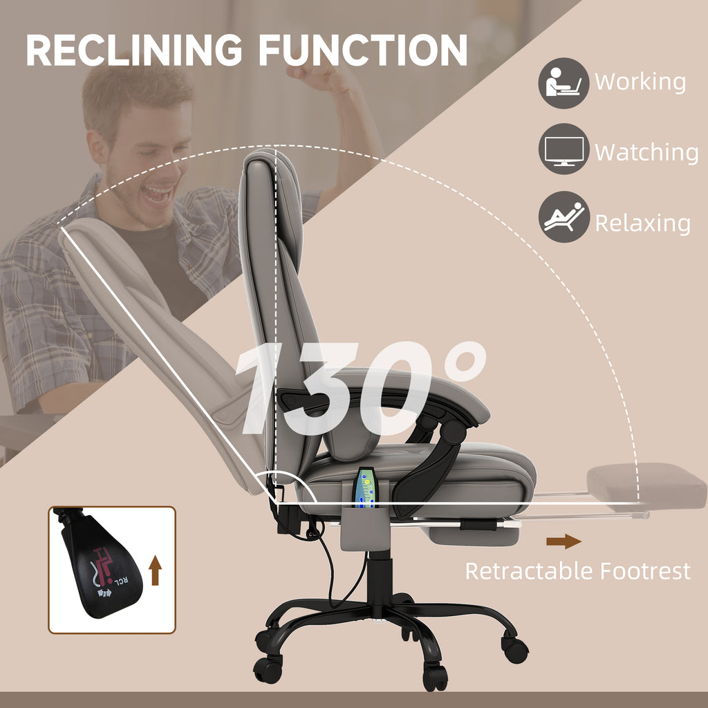 Ergonomic office chair with reclining function and footrest, featuring a man using the chair.